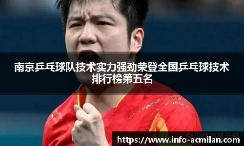 南京乒乓球队技术实力强劲荣登全国乒乓球技术排行榜第五名