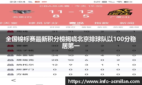 全国锦标赛最新积分榜揭晓北京排球队以100分稳居第一